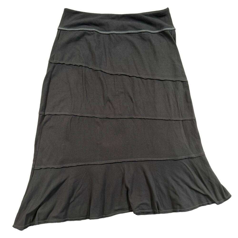 Athleta Crescendo Asymmetrical Ruffle Hem Skirt Womens Size S Pull On Black